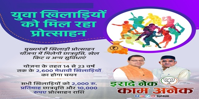 उत्तराखण्ड मुख्यमंत्री खिलाड़ी प्रोत्साहन योजना लोगो 