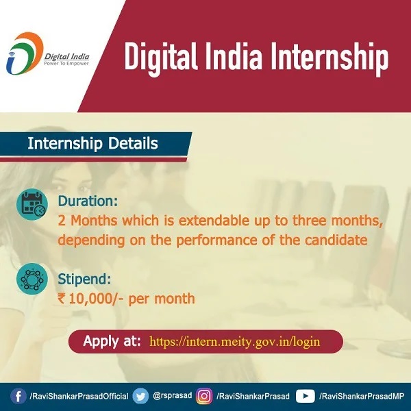 Digital India Internship Scheme MeitY Benefits