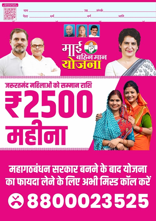 Mai Bahin Maan Yojana Missed Called Number