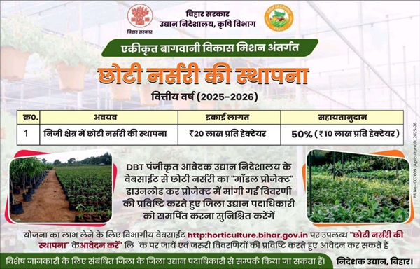 Bihar Choti Nursery Yojana details