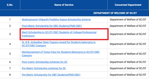 Delhi Merit Scholarship Link