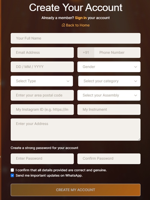 Delhi Talent Hunt Registration Form
