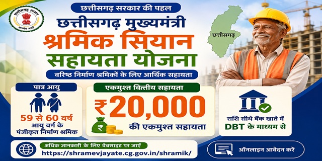  छत्तीसगढ़ मुख्यमंत्री श्रमिक सियान सहायता योजना