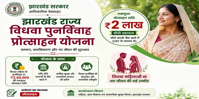 झारखंड राज्य विधवा पुनर्विवाह प्रोत्साहन योजना 