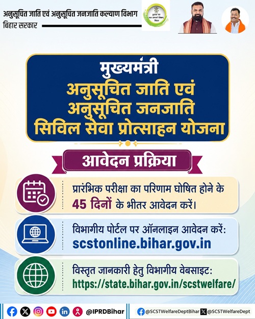 Mukhyamantri Anusuchit Jaati evam janjaati Civil Seva protsahan yojana Details