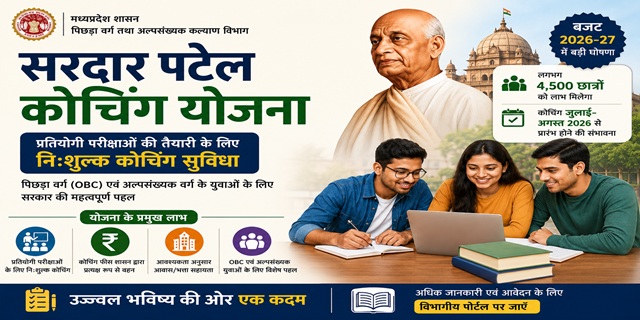  मध्य प्रदेश सरदार पटेल कोचिंग प्रशिक्षण योजना