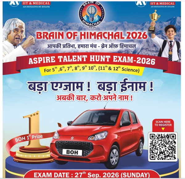 हिमाचल प्रदेश एस्पायर टैलेंट हंट एग्जाम 2026 पंजीकरण