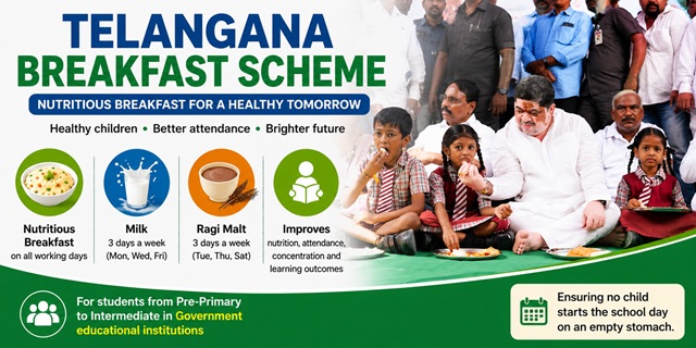 Telangana breakfast Scheme Image