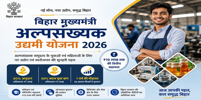  बिहार मुख्यमंत्री अल्पसंख्यक उद्यमी योजना