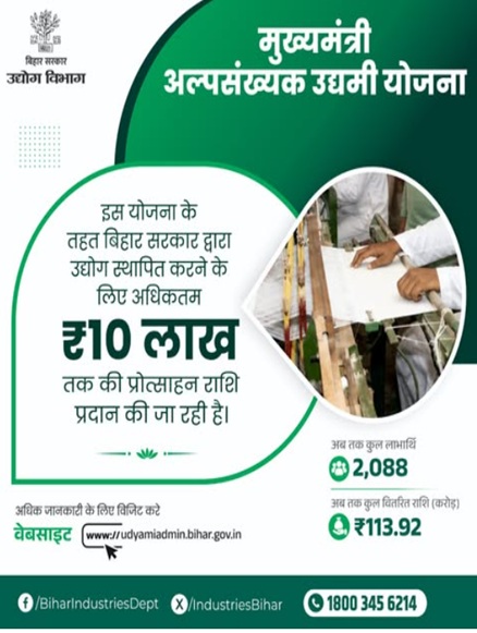  मुख्यमंत्री अल्पसंख्यक उद्यमी योजना.