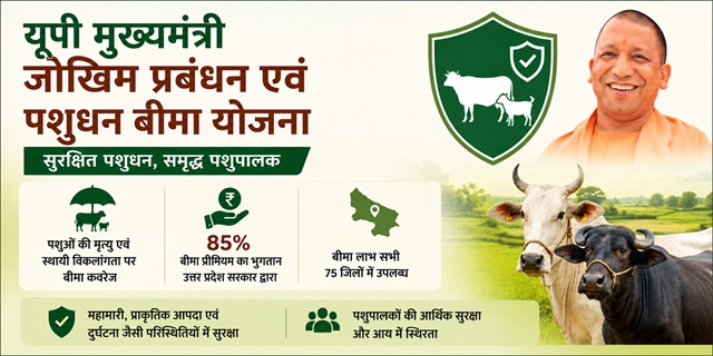 यूपी मुख्यमंत्री जोखिम प्रबंधन एवं पशुधन बीमा योजना इमेज