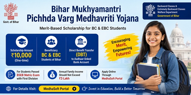  Bihar Mukhyamantri Pichhda Varg Medhavriti Yojana