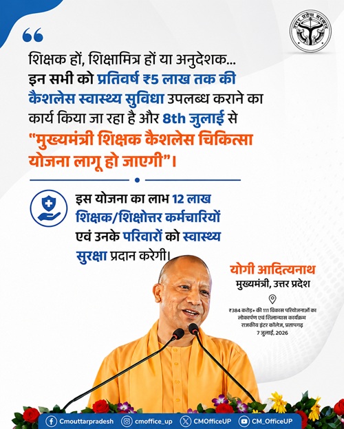 Shikshak Cashless Chikitsa Yojana details