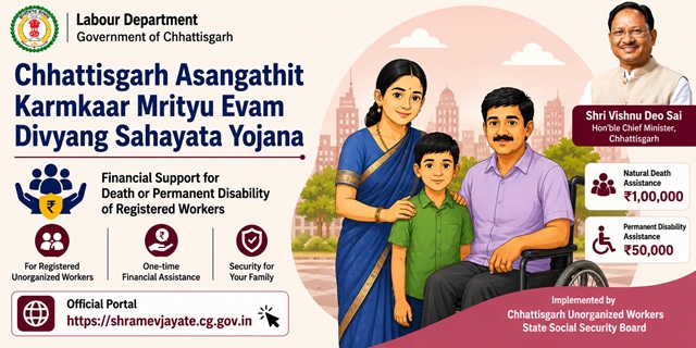 Chhattisgarh Asangathit Karmkaar Mrityu Evam Divyang Sahayata Scheme Image