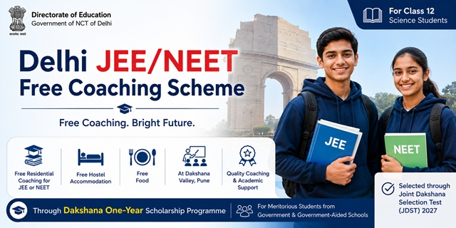 Delhi JEE NEET Free Coaching Scheme Image