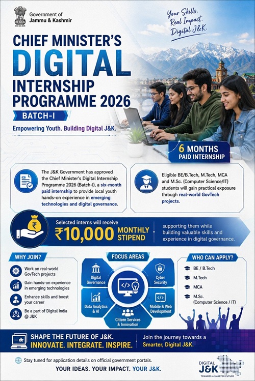 J and K CM Digital Internship Programme Details