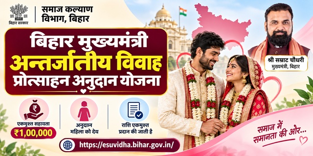 बिहार मुख्यमंत्री अन्तर्जातीय विवाह प्रोत्साहन अनुदान योजना इमेज