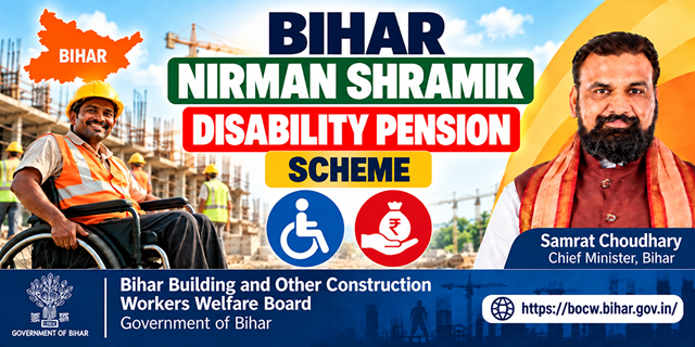 Bihar Nirman Shramik Disability Pension Yojana Image