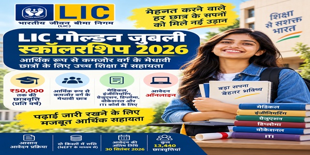 LIC गोल्डन जुबली स्कॉलरशिप योजना
