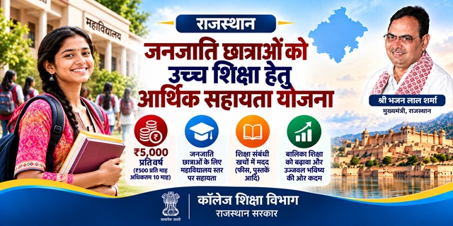 Rajasthan Janjati Chhatraon Ko Uchch Shiksha Hetu Arthik Sahayata Yojana Image